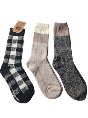 Set of 3 Pairs of Winter Socks New Neutral Colors Soft Warm footwear